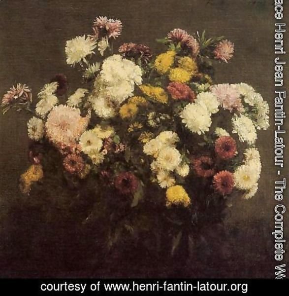 Ignace Henri Jean Fantin-Latour - Large Bouquet of Crysanthemums