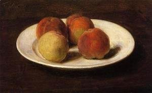 Ignace Henri Jean Fantin-Latour - Still Life of Four Peaches