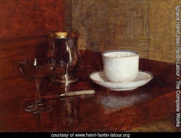 Still Life: Glass, Silver Goblet and Cup of Champagne