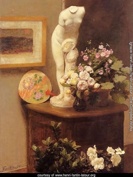 Still Life With Torso And Flowers