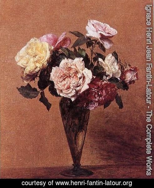 Ignace Henri Jean Fantin-Latour - Roses in a Vase II