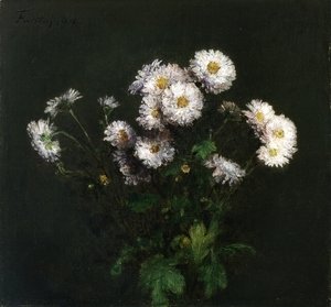 Ignace Henri Jean Fantin-Latour - Bouquet of White Chrysanthemums