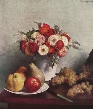 Ignace Henri Jean Fantin-Latour - Still life with flowers and fruits