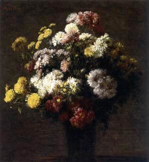Ignace Henri Jean Fantin-Latour - Chrysanthemums in a Vase