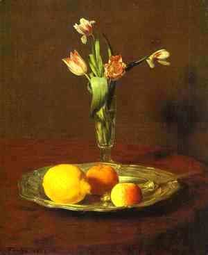 Ignace Henri Jean Fantin-Latour - Lemons, Apples and Tulips