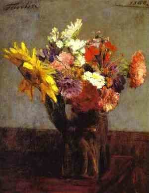 Ignace Henri Jean Fantin-Latour - Bouquet of Flowers 2