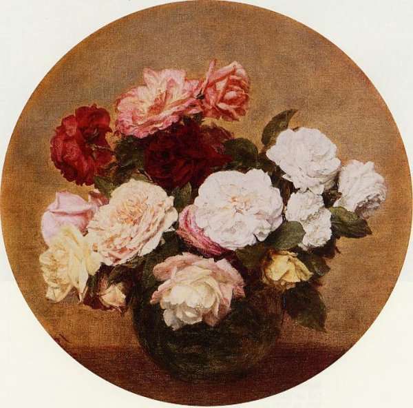 A Large Bouquet of Roses by Ignace Henri Jean Fantin-Latour