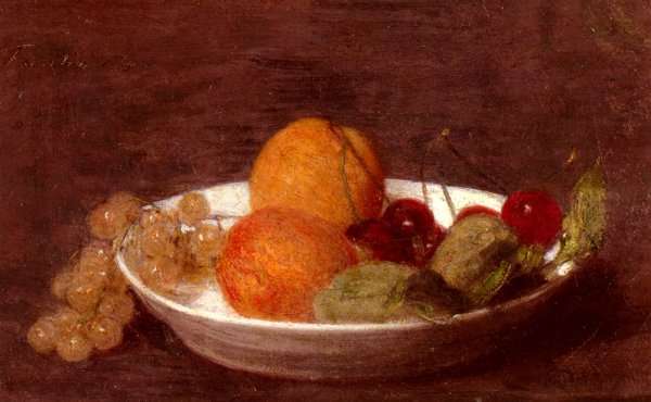 A Bowl Of Fruit by Ignace Henri Jean Fantin-Latour