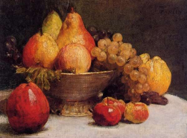 Bowl of Fruit by Ignace Henri Jean Fantin-Latour