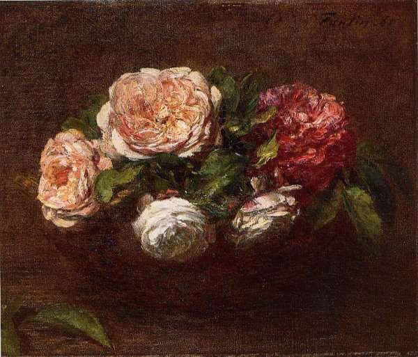 Roses by Ignace Henri Jean Fantin-Latour