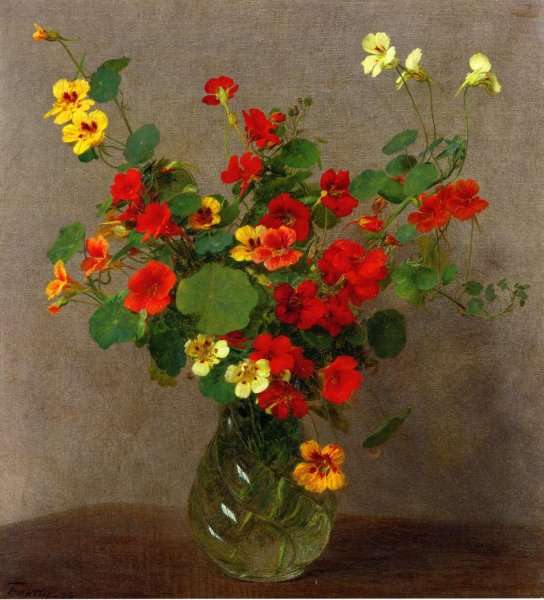 Nasturtiums by Ignace Henri Jean Fantin-Latour