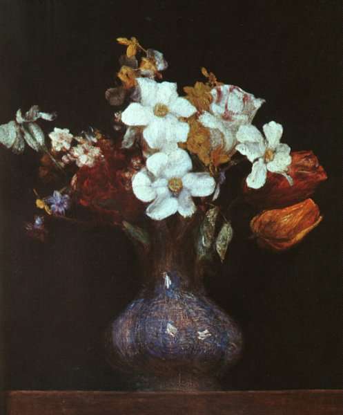 Narcissus and Tulips 1862 by Ignace Henri Jean Fantin-Latour
