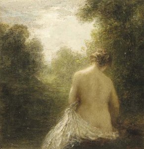 Baigneuse assise de dos