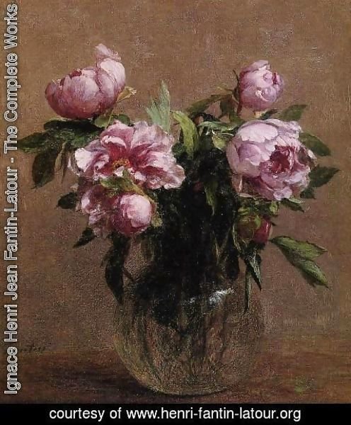 Ignace Henri Jean Fantin-Latour - Vase of Peonies
