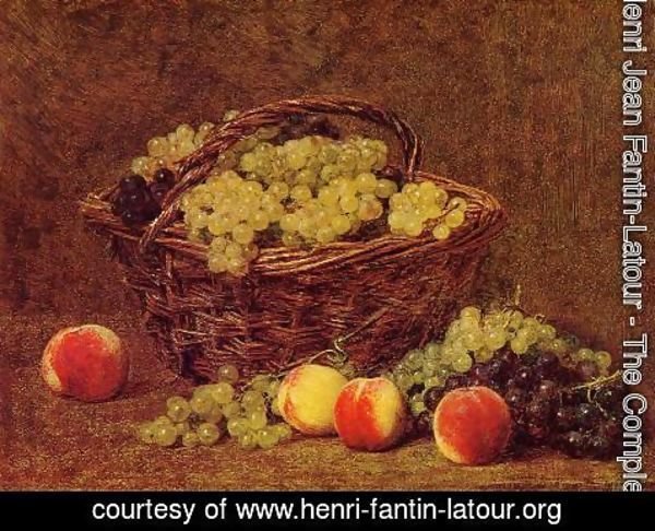 Ignace Henri Jean Fantin-Latour - Basket of White Grapes and Peaches