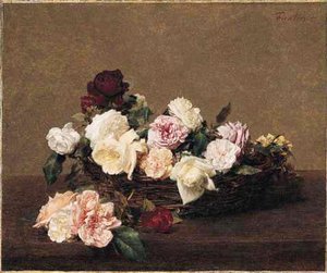 Ignace Henri Jean Fantin-Latour - A Basket of Roses