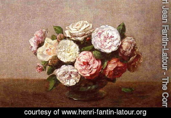 Ignace Henri Jean Fantin-Latour - Bowl of Roses
