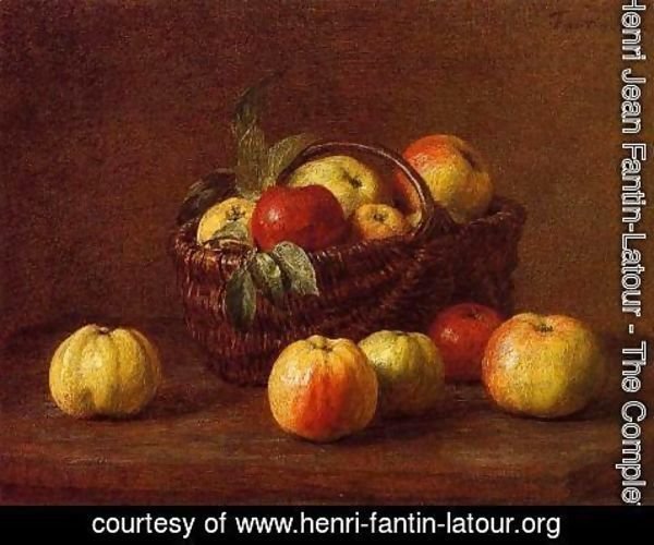 Ignace Henri Jean Fantin-Latour - Apples in a Basket on a Table