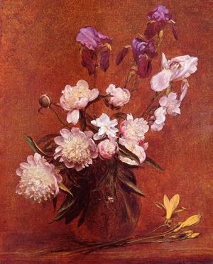 Ignace Henri Jean Fantin-Latour - Bouquet of Peonies and Iris