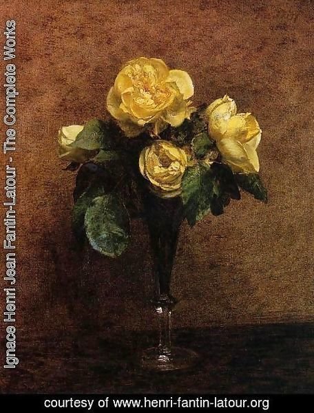 Ignace Henri Jean Fantin-Latour - Fleurs: Roses Marechal Neil