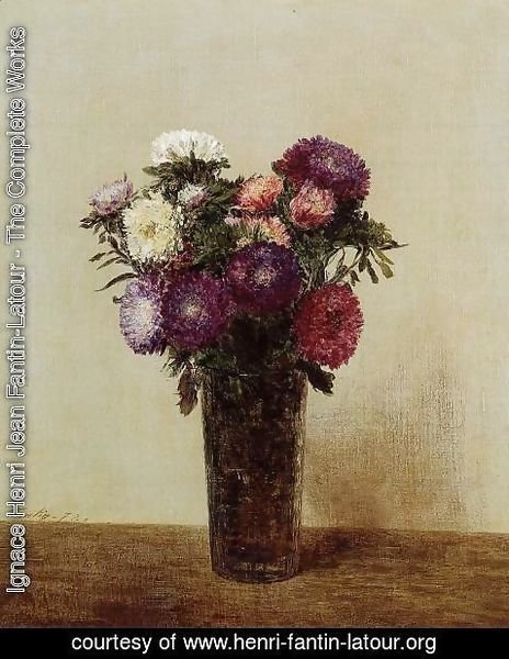 Ignace Henri Jean Fantin-Latour - Vase of Flowers: Queens Daisies