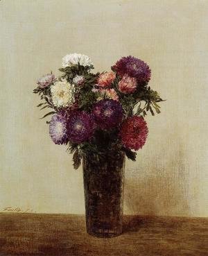 Ignace Henri Jean Fantin-Latour - Vase of Flowers: Queens Daisies