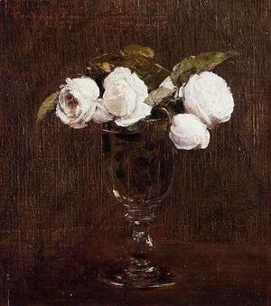 Ignace Henri Jean Fantin-Latour - Vase of Roses