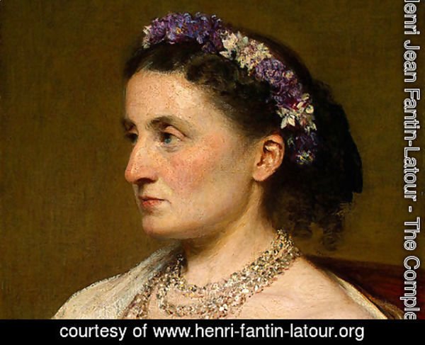 Ignace Henri Jean Fantin-Latour - Duchess de Fitz-James [detail: 1]