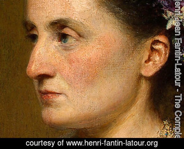 Ignace Henri Jean Fantin-Latour - Duchess de Fitz-James [detail: 2]