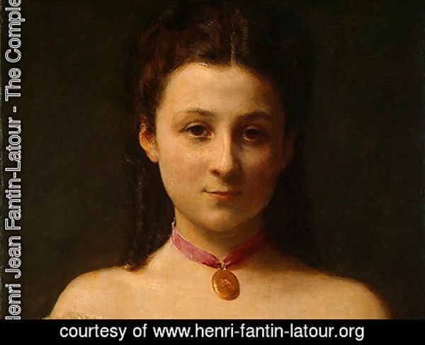 Ignace Henri Jean Fantin-Latour - Mademoiselle de Fitz-James [detail: 1]