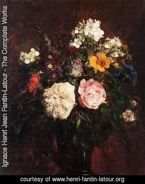 Ignace Henri Jean Fantin-Latour - Still Life with Flowers 2