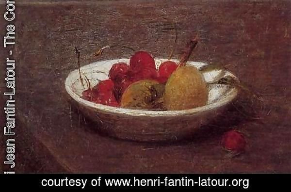 Ignace Henri Jean Fantin-Latour - Still Life of Cherries and Almonds