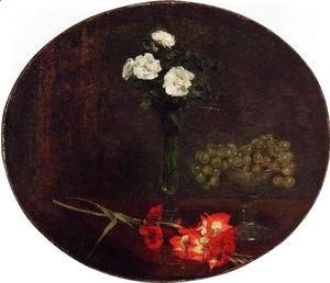 Ignace Henri Jean Fantin-Latour - Still Life with Flowers I