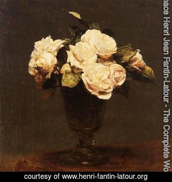 Ignace Henri Jean Fantin-Latour - White Roses 2