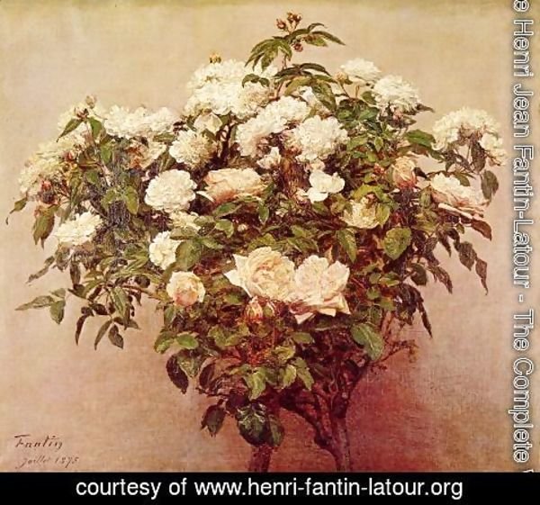 Ignace Henri Jean Fantin-Latour - Rose Trees - White Roses