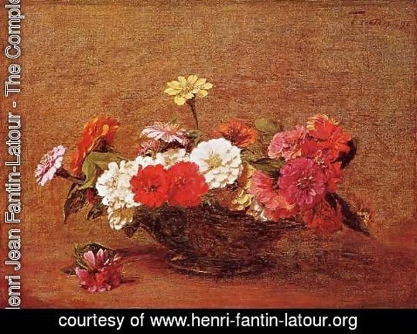 Ignace Henri Jean Fantin-Latour - Zinnias I