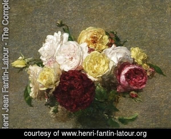Ignace Henri Jean Fantin-Latour - Bouquet of Roses I