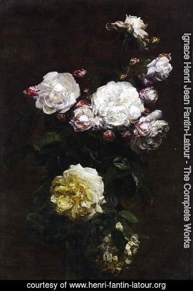 Ignace Henri Jean Fantin-Latour - White Roses II