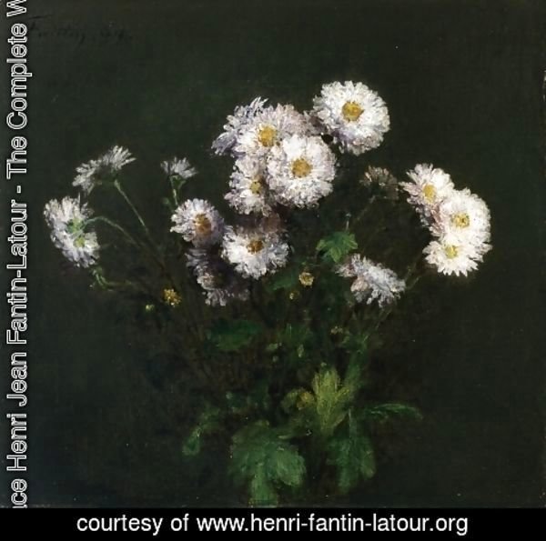 Ignace Henri Jean Fantin-Latour - Bouquet of White Chrysanthemums
