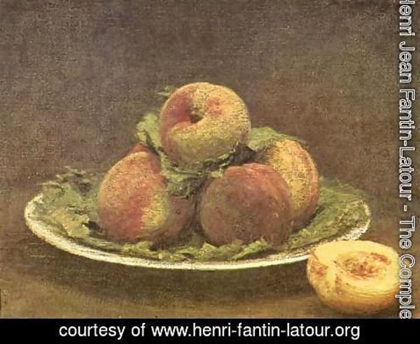 Ignace Henri Jean Fantin-Latour - Still life with apricots