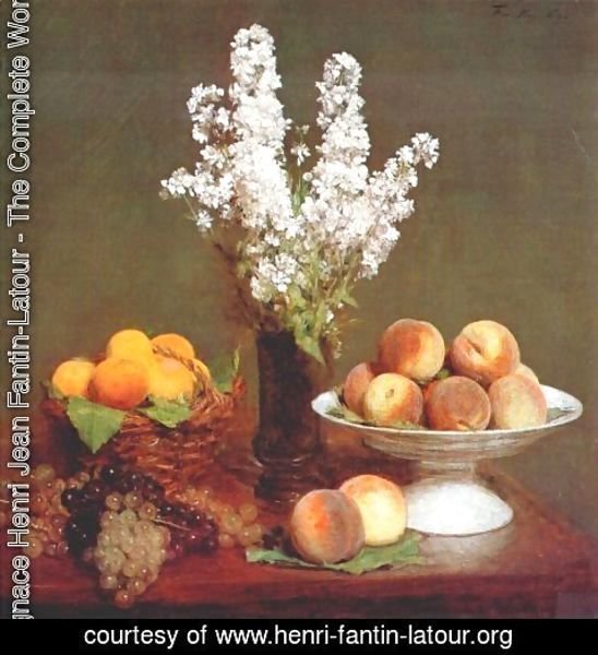 Ignace Henri Jean Fantin-Latour - White Rockets and Fruit