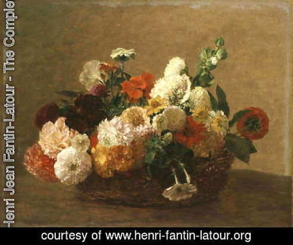 Ignace Henri Jean Fantin-Latour - Flower Still Life