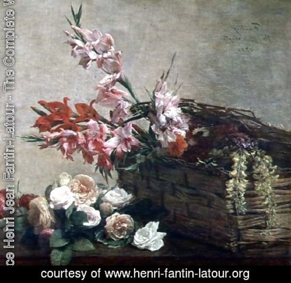 Ignace Henri Jean Fantin-Latour - Gladioli and Roses