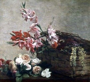 Ignace Henri Jean Fantin-Latour - Gladioli and Roses