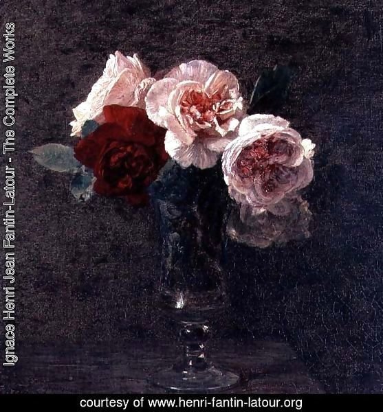 Still Life of Pink and Red Roses