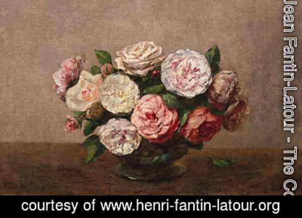 Ignace Henri Jean Fantin-Latour - Bol de roses