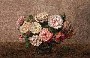 Ignace Henri Jean Fantin-Latour - Bol de roses