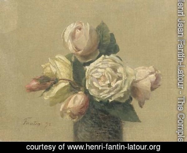 Ignace Henri Jean Fantin-Latour - Roses jaunes et roses