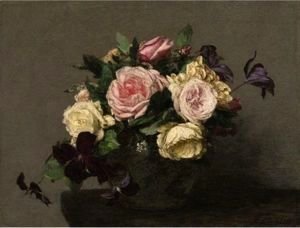 Ignace Henri Jean Fantin-Latour - Roses Et Clematites