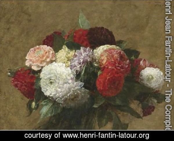 Ignace Henri Jean Fantin-Latour - Dahlias 3